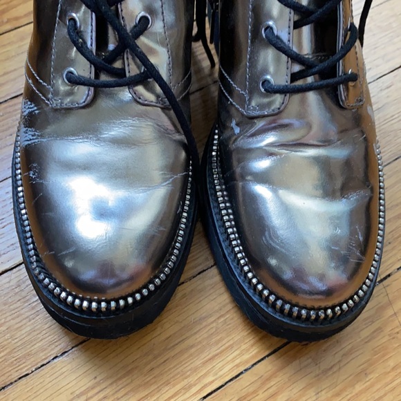 Metallic Michael Kors Combat Boots - size 7M - Picture 2 of 7